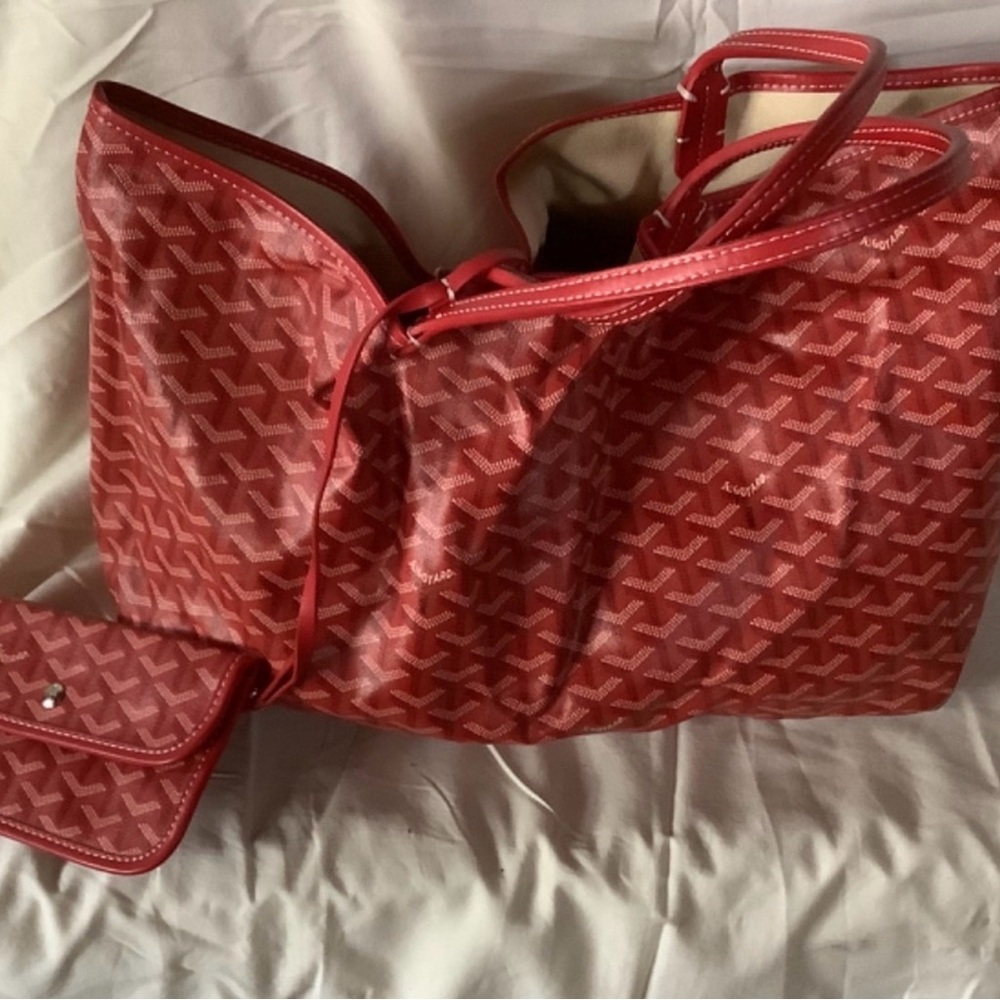 Red Patterned Tote Bag
